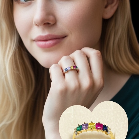 Multi Colour Stone Ring - Picture 5 of 5
